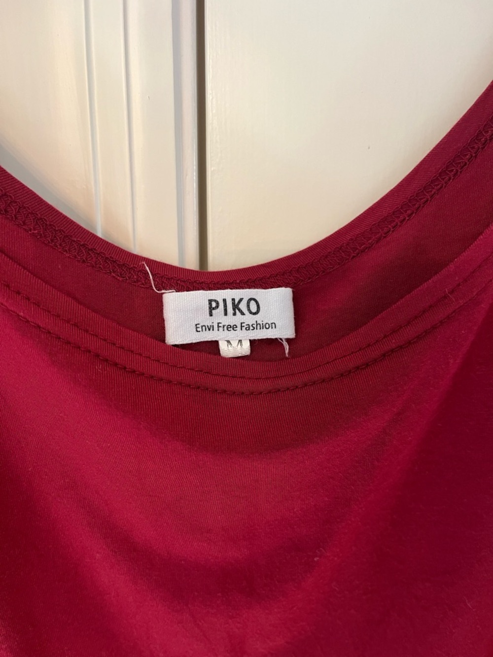 Piko 1988 Long-Sleeve Scoop Neck Loose Fit Bamboo Top Burgundy size M - Picture 3 of 9